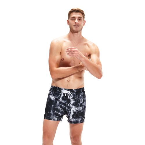 מכנס ים לגברים | Digital Printed Leisure 14″ Swim Shorts Black/White