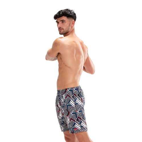 מכנס ים לגברים | Sport Allover 18″ Swim Shorts Black/Red