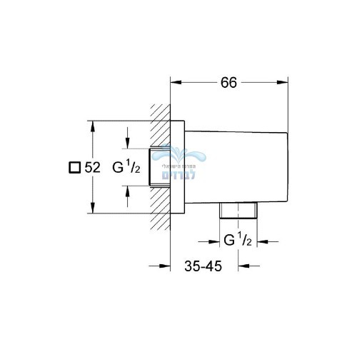 27704000 GROHE | נקודת מים למקלחת גרואה EUPHORIA CUBE 27704 | כרום ניקל