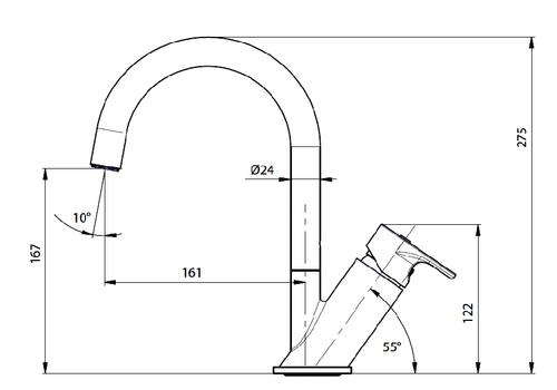 ברז חמת סדרת WAVE-גל דגם 305120F20 נחושת מוברש