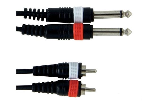 כבל TWIN אורך 6 מטר 2xPL 6.3 - 2xRCA מסדרת BASIC LINE מבית GEWA (Germany)