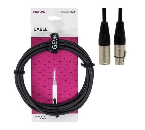 כבל XLR מקצועי 9 מטר MICROPHONE CABLE PRO מבית GEWA (Germany)