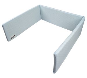 מגן ראש דו-צדדי לעריסת תינוק 100% כותנה אורגנית - נקודות תכלת