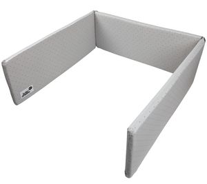 מגן ראש דו-צדדי למיטת תינוק 100% כותנה אורגנית - נקודות אפור