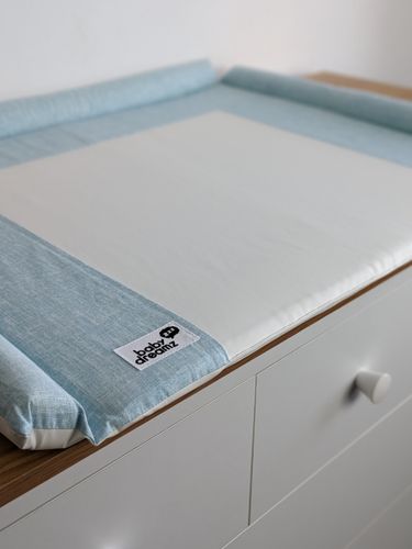 משטח / מזרן החתלה לשידת תינוק משולב כותנה אורגנית ושעוונית - סלאב ירוק