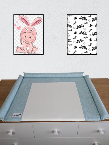 משטח / מזרן החתלה לשידת תינוק משולב כותנה אורגנית ושעוונית - סלאב ירוק