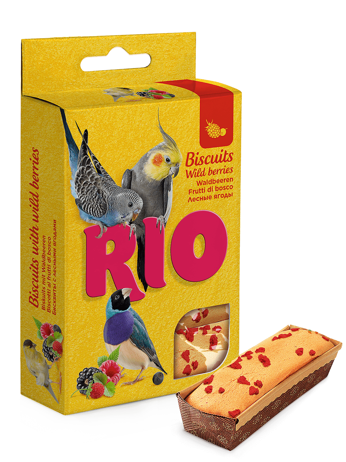 ביסקוויטים RIO לכל הציפורים עם פירות יער בר, 5x7 גרם