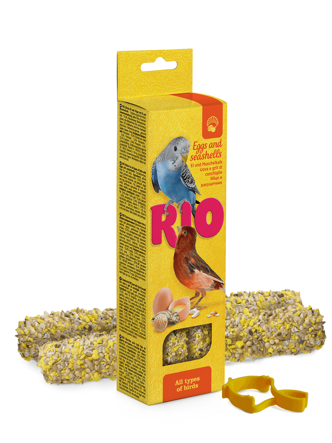 מקלות RIO לכל הציפורים עם ביצים וצדפים, 2x40 גרם