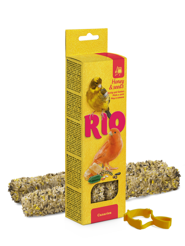 מקלות RIO לכנריות עם דבש וזרעים בריאים, 2x40 גרם