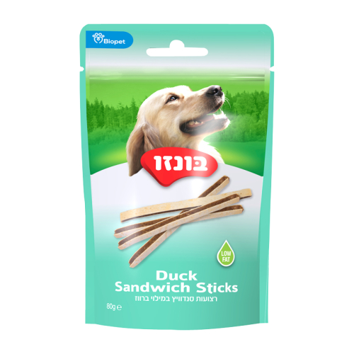 רצועות בונזו סנדוויץ במילוי ברווז 80 גרם