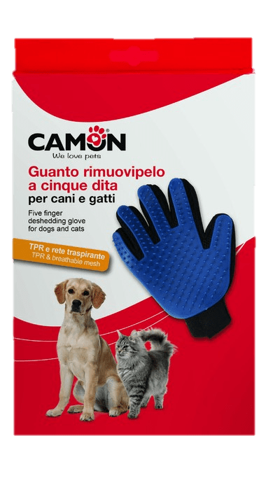 קמון Camon כפפת ניקוי סירוק והברשה איכותית לכלב ולחתול