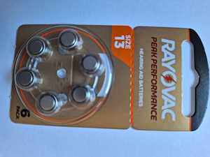 סוללות למכשיר שמיעה חברת RAYOVAC מידה 13