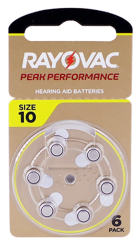  סוללות למכשיר שמיעה חברת RAYOVAC מידה 10