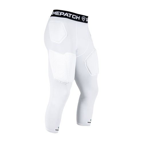 טייץ 3/4 לשחקני כדורסל עם מיגון - + Padded 3/4 tights PRO (לבן)