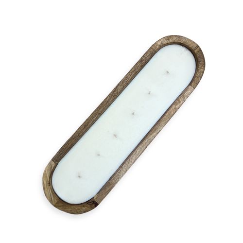 נר ריחני 900 גר׳ בכלי עץ מנגו