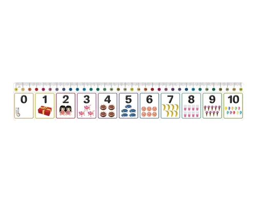 סרגל ספרה כמות צבעוני - 36 יח'