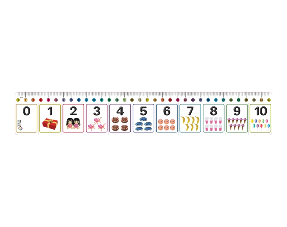 סרגל ספרה כמות צבעוני - 36 יח