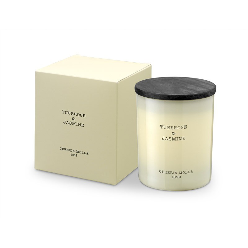 נר בינוני ניחוח Tuberose & Jasmine - שמנת CERERIA MOLLA