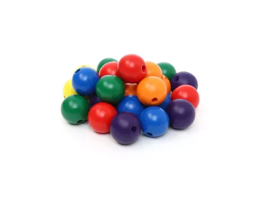 חרוזי עץ צבעוניים 2 ס