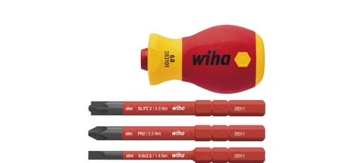 סט ידית מברג “גוץ” עם להבי SLIM מתחלפים Wiha VDE