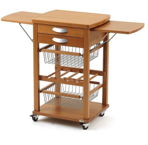  אגרן משוכלל דובדבן כנפיים מתקפלות SANTIAGO Kitchen Trolley
