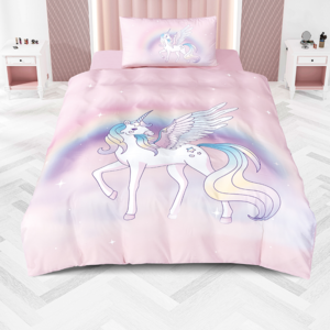 סט מצעים ממותג לילדים | 100% סאטן אל קמט | "UNICORN" 