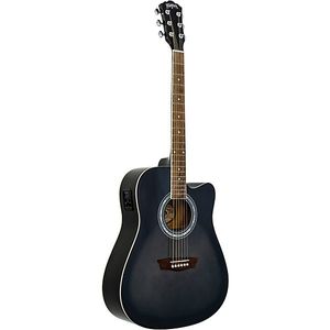 גיטרה אקוסטית מוגברת CUTAWAY בצבע שחור WA-90CE מבית WASHBURN
