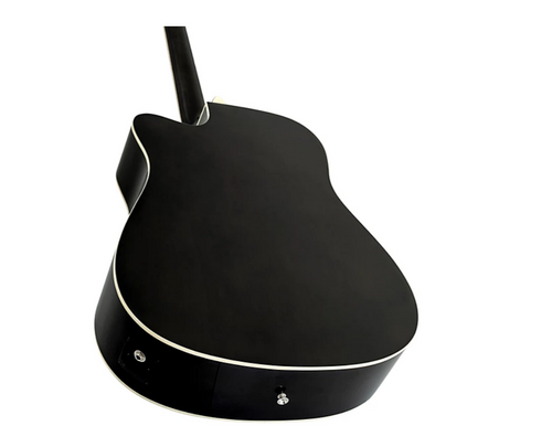 גיטרה אקוסטית מוגברת CUTAWAY בצבע שחור WA-90CE מבית WASHBURN