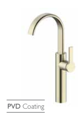 ברז לכיור רחצה מסדרת Rainbow בצבע Brushed Gold