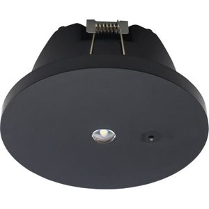 שקוע/טיח חירום 3W, 200Lm עגול שחור 5000K Ø123x56 יורולוקס