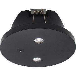 שקוע/טיח חירום 2x3W, 400Lm עגול שחור 5000K Ø123x56 יורולוקס