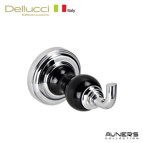 קולב למגבת בודד עגול ג'ולייט ניקל עם שחור