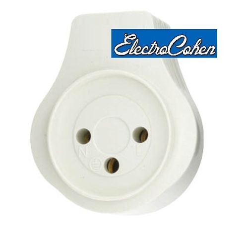 מארז 100 יחידות שקע כוח לכבל חשמל בצבע לבן 3 פינים