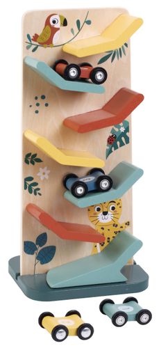 מיני מסלול מכוניות מתגלשות במדרון מעץ