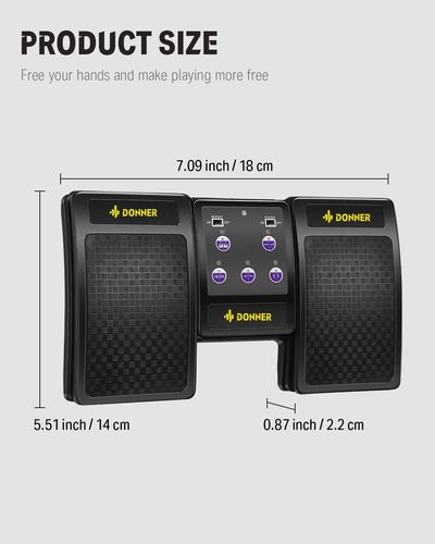 פדאל אלחוטי להעברת דפי צ'ארטים DBM1 בצבע שחור EC974 מבית DONNER