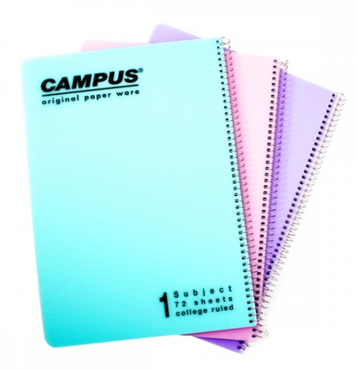 מארז 3 מחברות חשבון, נושא 1, A4 דגם CAMPUS , גווני פסטל