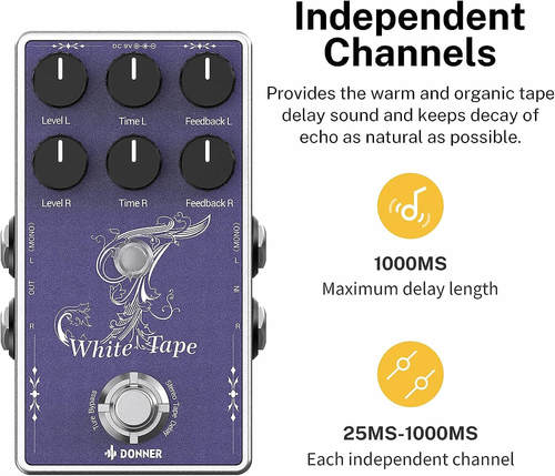 EC1335 פדאל דילי White Tape Delay Pedal מבית DONNER