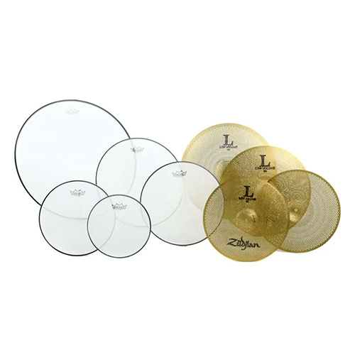 Zildjian Low Volume Accessory Set L80 Cymbals and Remo Silentstroke