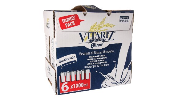 שישיית ויטריז משקה אורז שקדים אורגני 1 ליטר - vitariz