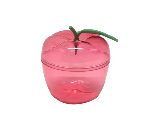 קופסה בצורת תפוח אדום עם עלה גומי - 6 יח'