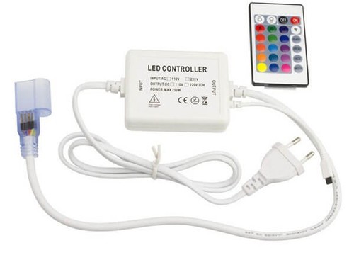 שנאי לפס לד מוגן מים מחליף צבעים 220V RGB