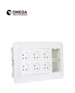 משרדית 8 תה"ט זווד מלא 2 שקעים+מתאם OMEGA לבן
