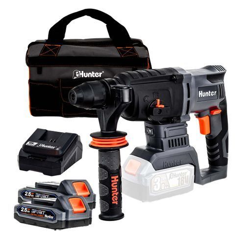 פטישון נטען 18 V + מטען +2 סוללות 2.5 בתיק HUNTER