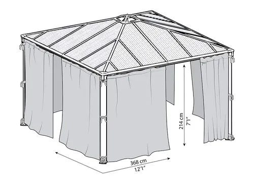 סט וילונות לגזיבו 3x3 /3x3.6