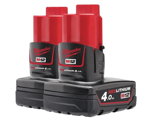 סט 2 מברגות - מברגת אימפקט 12V + מברגה/מקדחה רוטטת 12V + זוג סוללות 4Ah + מטען + ארגז מבית Milwaukee M12FPP2A-402X 