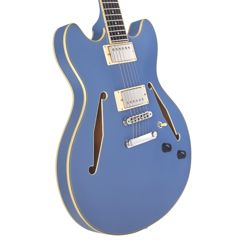 גיטרה חשמלית 1/4 נפח כולל ארגז D'Angelico EXCEL DC TOUR SLATE BLUE
