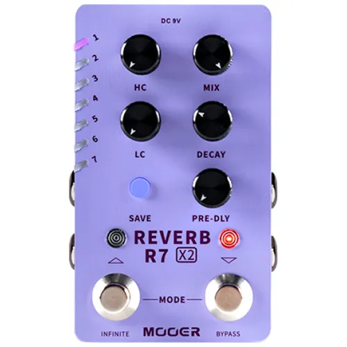 פדל ריברב סטריאו עם 2 לחצנים Mooer R7 X2 Reverb