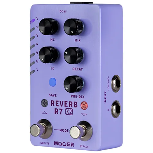 פדל ריברב סטריאו עם 2 לחצנים Mooer R7 X2 Reverb
