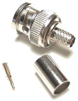 קונקטור BNC - RG59 זכר לחיצה עם שרוול