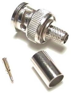 קונקטור BNC - RG59 זכר לחיצה עם שרוול